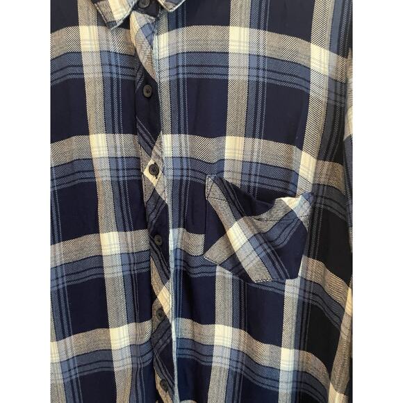 Flannel Shirt Womens Dress Large‎ Blue Plaid Country Cowgirl Casual Cabincore - Picture 4 of 10